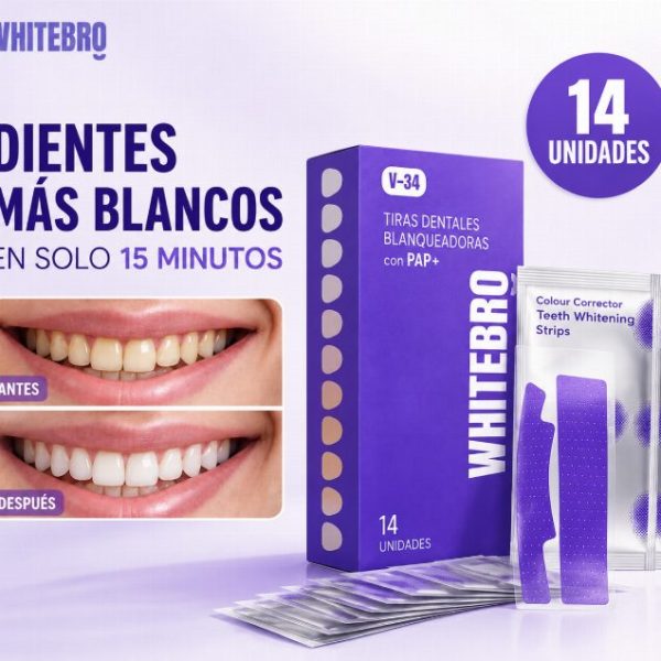 Faixas de branqueamento dental V34 (14 Unidades)