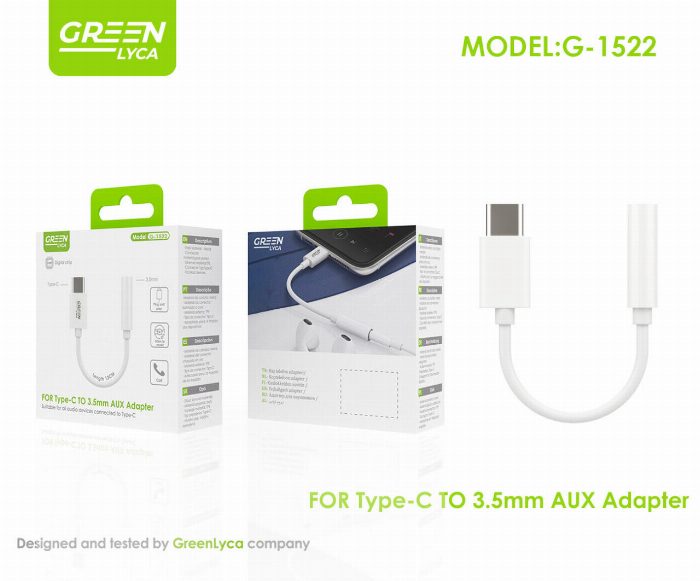 USB-C para o adaptador de jack 3,5 mm com chip digital