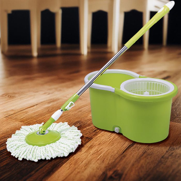 360° Swivel Mop com 2 esfregões de esfregão esfregões Cubo mais suave