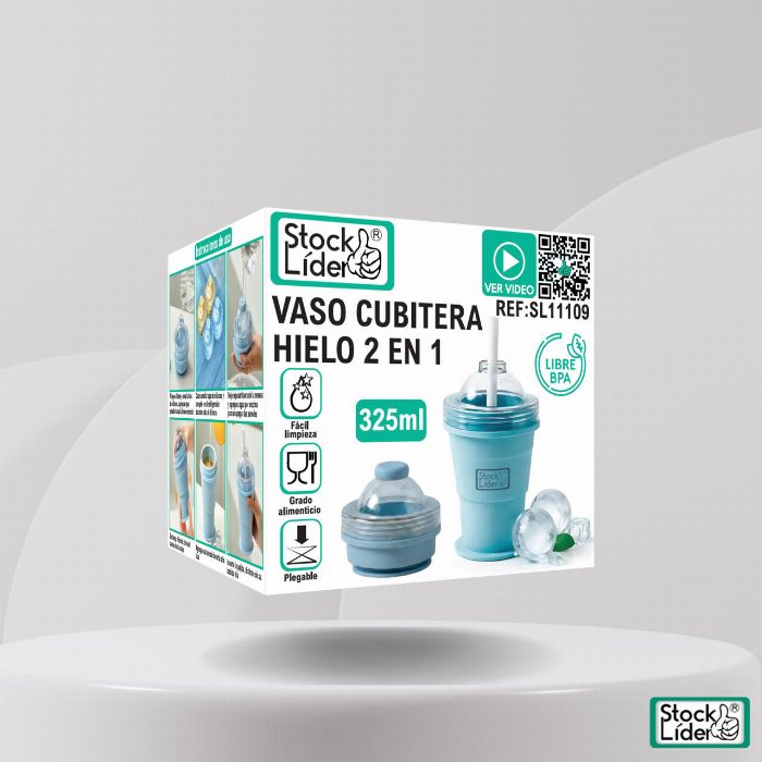 Vidro de cubo de gelo 2 em 1