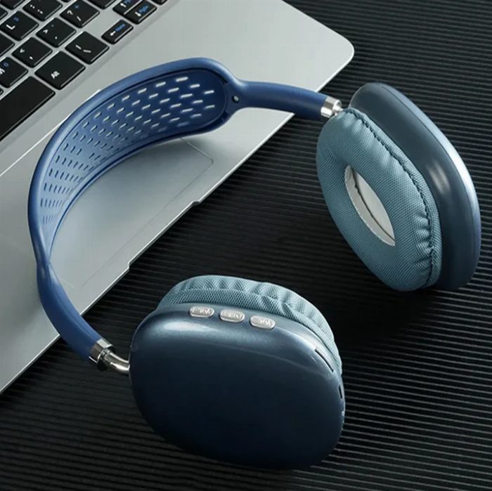 Auscultadores Bluetooth Azuis Sem Tampa