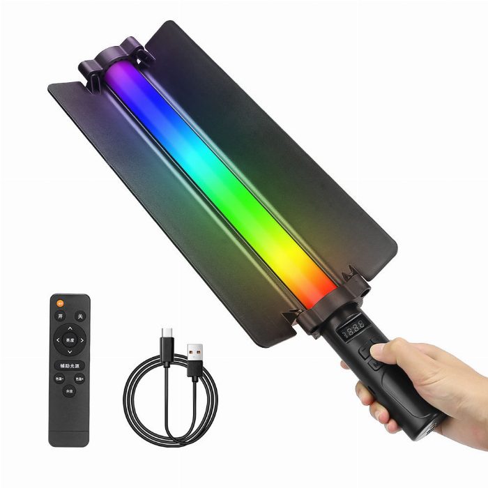 Luz de enchimento RGB portátil – 1800mAh, USB-C, Tripé compatível