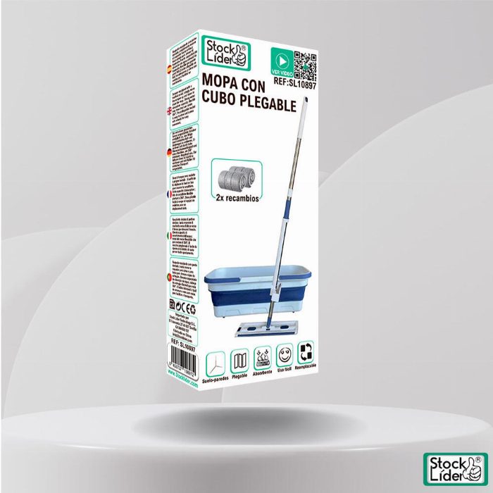 Esfregão com cubo dobrável