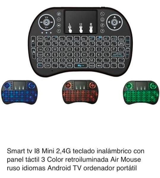 Teclado sem fio com painel de toque retroiluminado. android/tv/pc