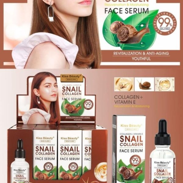 Colágeno Soro Facial + Vitamina E + Caracol 30ML Kiss Beauty