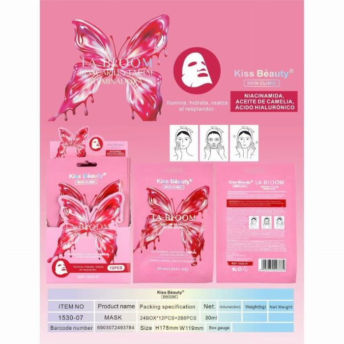 La Bloom Iluminando Máscara Facial 1 Unidade Kiss Beauty