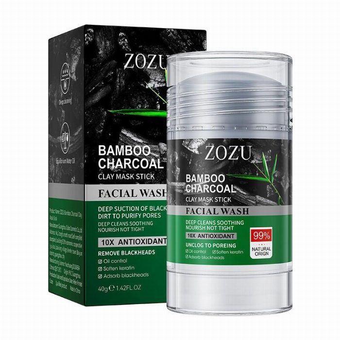 Argila de máscara facial em bar com carvão de bambu (40gr)