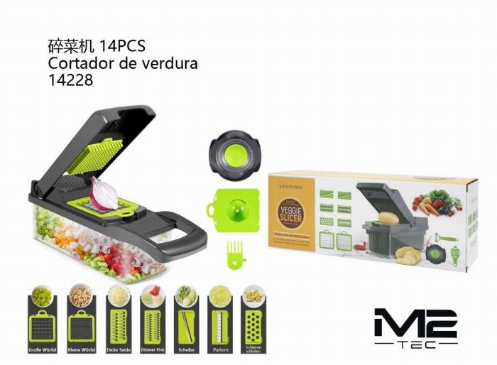 Cortador de vegetais de 14 Pcs com recipiente