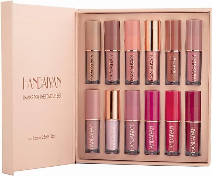 Conjunto de 12 Batom Fosco Coberto Alto – Longa Duração