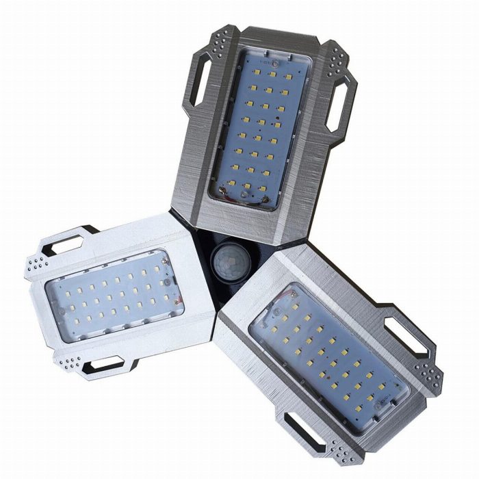 Sensor de movimento e luz LED de alta intensidade triplo