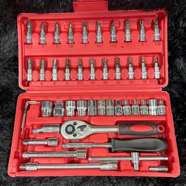 Caixa de dados com LLave, 46 peças