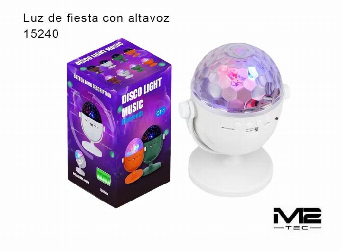 Coluna Bluetooth com disco de luz