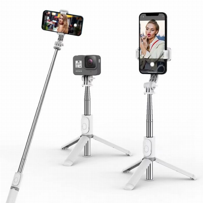 Vara de selfie Q02 extensível com suporte estável
