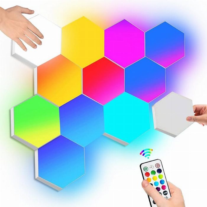 Luz LED hexagonal 3 unidades