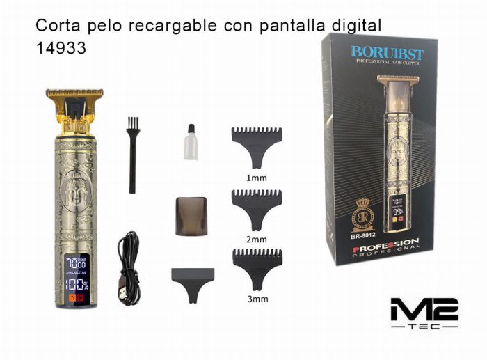 Corte de cabelo recarregável com Display Digital 1 mm · 2 mm · 3 mm