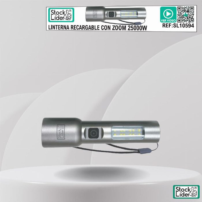 Lanterna recarregável com zoom 25000W