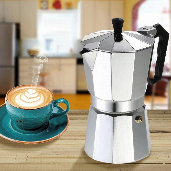 Cafeteira Italian Classic 6 chávenas de manga ergonómica Fogão de indução