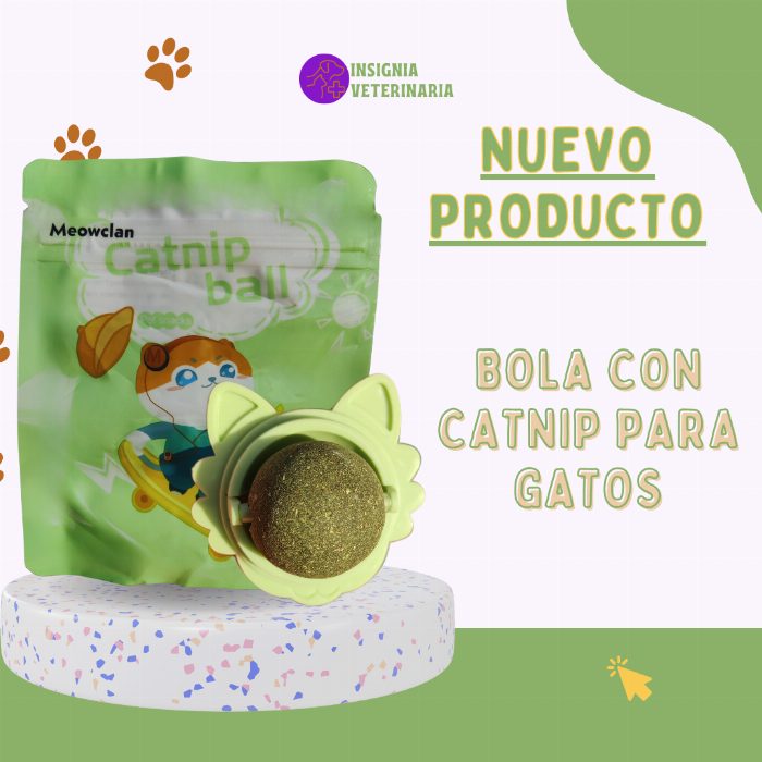 Bola de catnip adesiva giratória para gatos