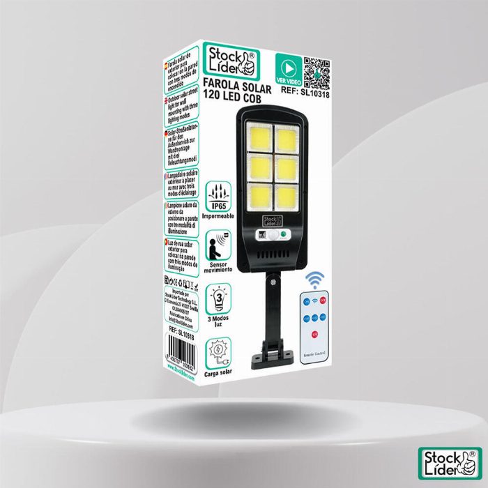 Lâmpada de rua solar 120 LED COB