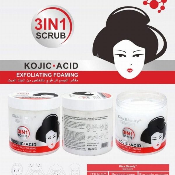3 em 1 Creme Esfoliante Ácido Kojic 500ML