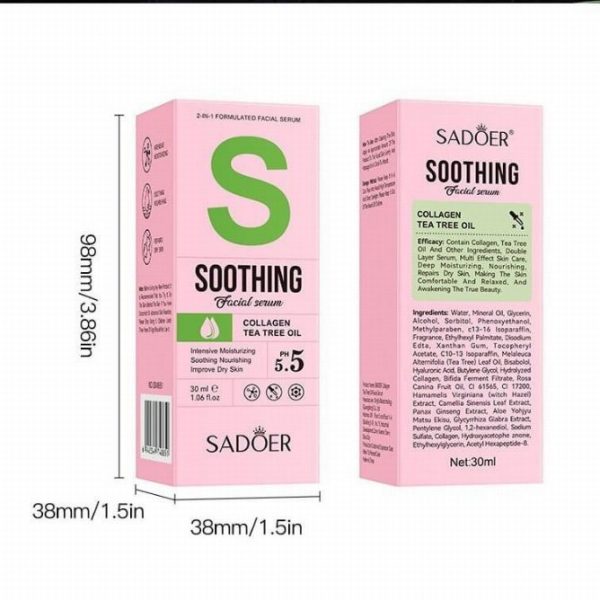 Sérum Facial 2 em 1 com óleo de árvore de chá + colágeno 30ml
