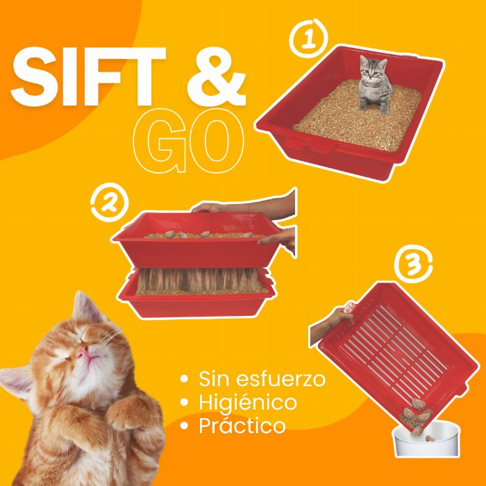 Sift & Go - Sistema inteligente de limpeza para caixa de areia de gatos