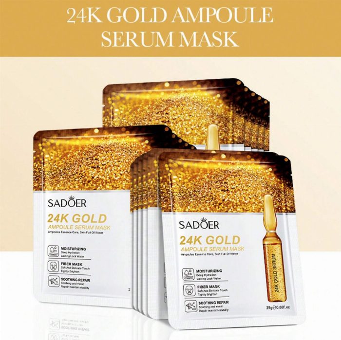 Máscara facial dourada 24K SAODER- 1 unidade