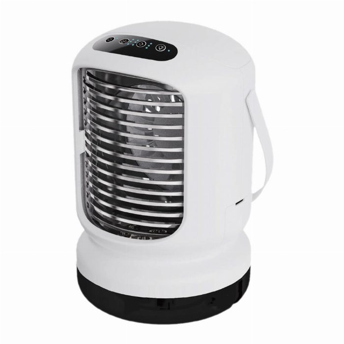 Ventilador portátil do Ártico USB do ar condicionado portátil com nevoeiro de água, humidificador e luzes LED refrigerador pessoal recarregável