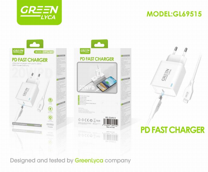 Carregador USB-C, 20 W, com cabo USB-C para USB-C