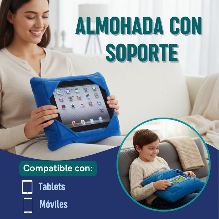 Travesseiro ergonómico com suporte para tablet e smartphone