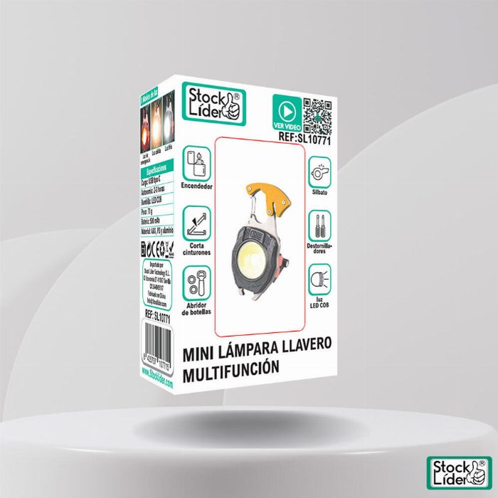 Mini lâmpada de chaveiro multifunções