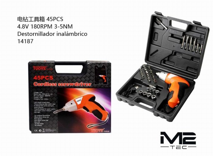 Chave de fenda sem fio 45pcs 4.8V – preciso e poderoso