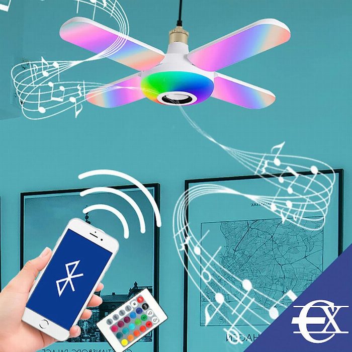 Lâmpada com coluna bluetooth e controlo