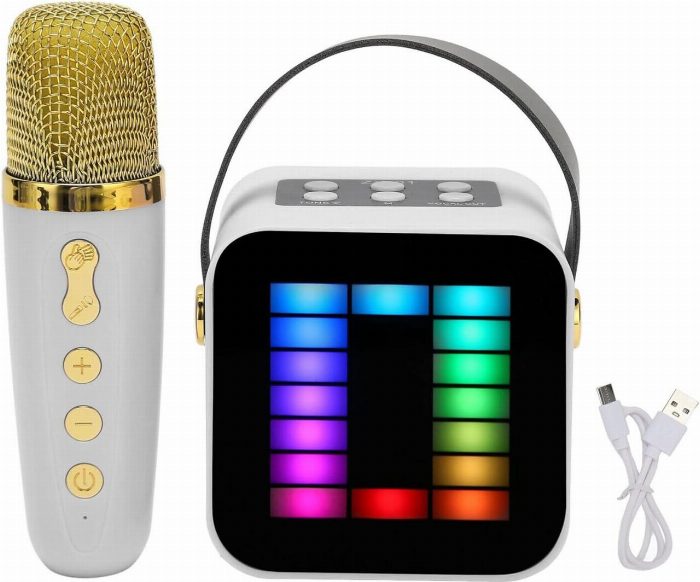 Mini microfone com coluna Bluetooth com luz RGB