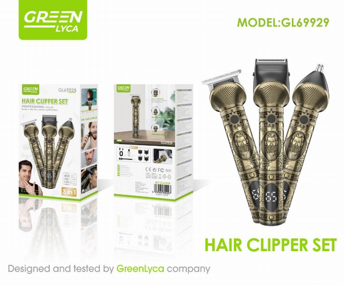 Cortador de cabelo Conjunto 3 em 1 recarregável 800 mAh