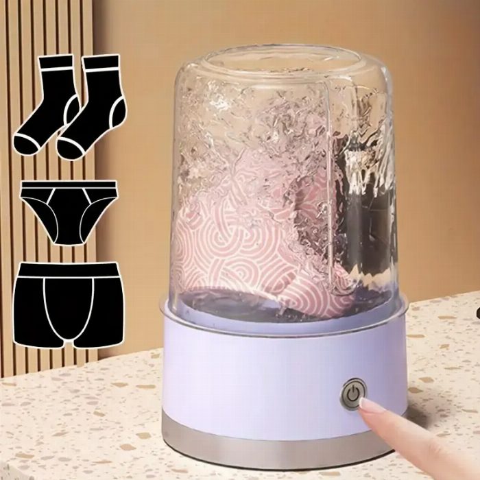 Máquina de lavar portátil sem fio recarregável para roupas íntimas e meias