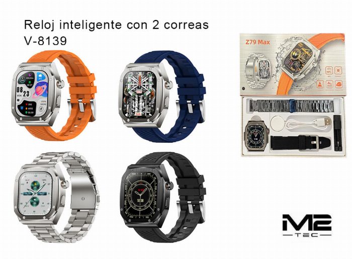 Relógio inteligente Z79 MAX com 2 correias