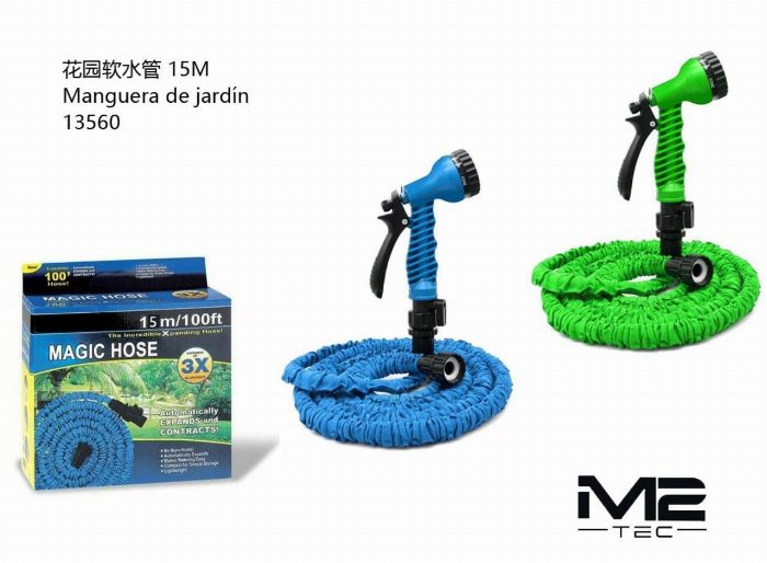Mangueira de jardim expansível 15 m