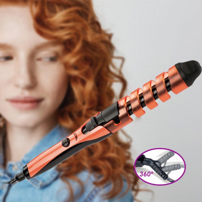 Modelador de cabelo de cerâmica espiral