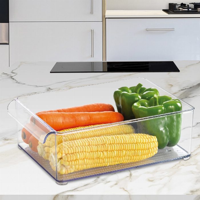 Pack 3 organizadores transparentes para frigorífico e cozinha