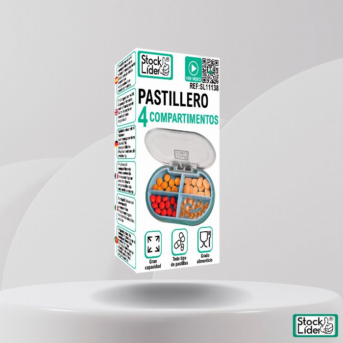 4 compartimentos pillbox