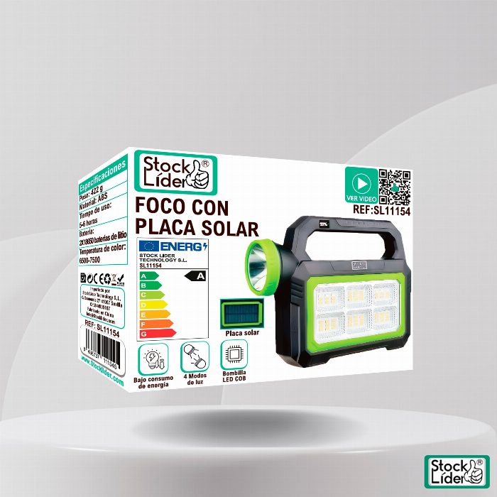 Holofote com placa solar