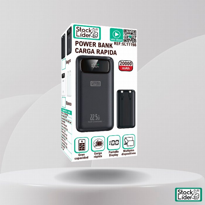 Banco de potência de carregamento rápido 20000 mah