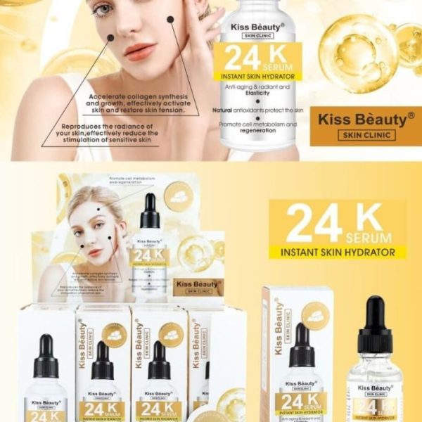 Clínica de pele sérica facial 24K Gold 30ML Kiss Beauty