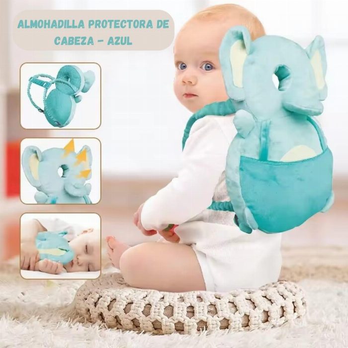 Anti-voar almofada para elefante azul bebé