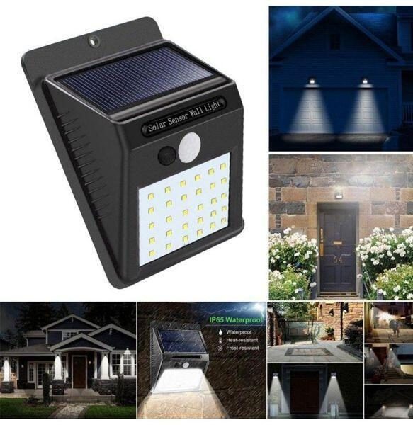 Pacote de 3 Holofotes solares do sensor do diodo emissor de luz-30