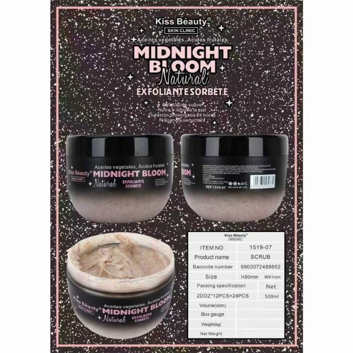 Body scrub sorbet natural meia-noite flor 500ML Kiss Beaute