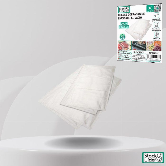 Pack 20 pcs Embalagem a vácuo Sacos em relevo 20x25cm