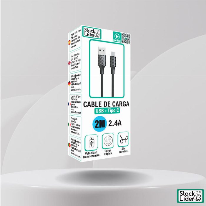 Cabo de carregamento USB - 2M tipo c