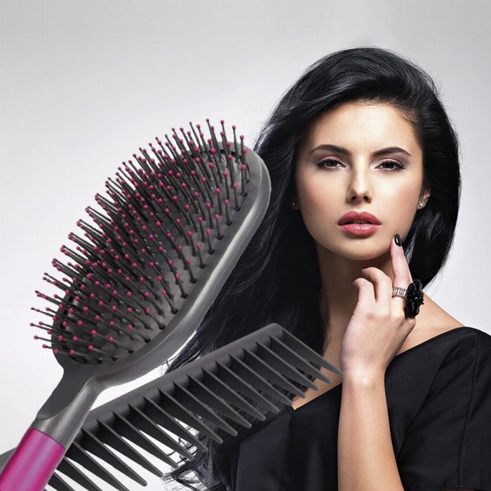Conjunto Escova Pente Detangler Cabelo